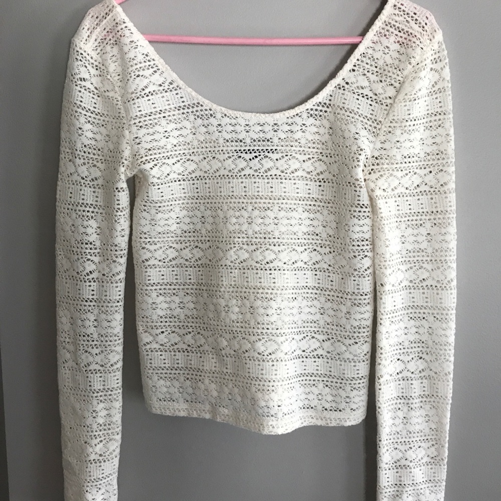 White Knit Crop Top